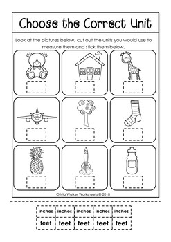 imperial measurement worksheets length kindergarten grade one grade two