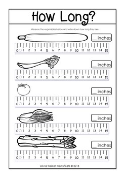 Imperial Measurement Worksheets - Length Kindergarten, Grade One, Grade Two