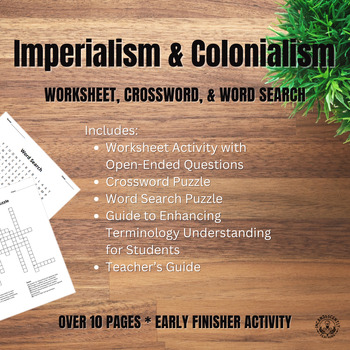 Preview of Imperialism & Colonialism Crossword Puzzle, Word Search & Worksheet