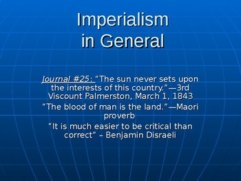 Preview of Imperialism: Imperialism in General