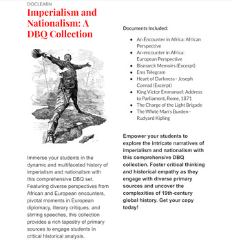 Preview of Imperialism and Nationalism: A Comprehensive DBQ Collection NO PREP/SELF GRADING