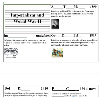 Preview of Imperialism and WWI Terms