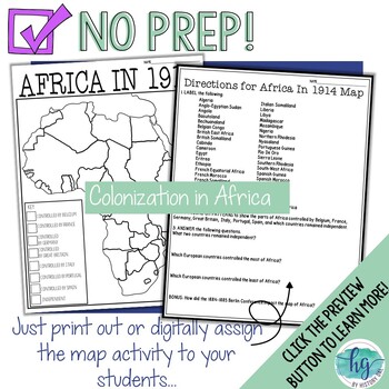 Imperialism in Africa Map Activity by History Gal | TpT
