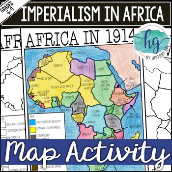 Preview of Imperialism in Africa Map Activity Lesson for World History (Print and Digital)