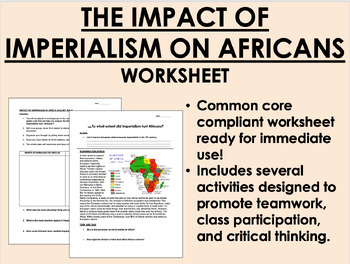 Preview of The Impact of Imperialism on Africans worksheet