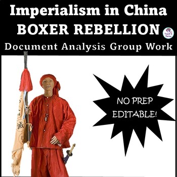 Preview of Imperialism in China: Boxer Rebellion Group Work P.O.V. Lesson EDITABLE