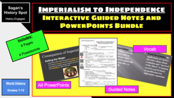 Preview of Imperialism to Independence World History Bundle (PPTs, Vocab, Guided Notes)