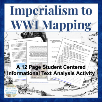 Preview of Imperialism to WWI Mapping Activity Informational Reading Events Leading to War
