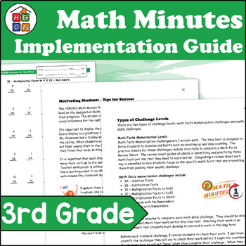 Preview of Implementation Guide and Placement Procedures | 3rd Grade Math Minutes