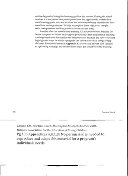 Preview of Implementing a Healthy & Appropriate Touch Component in Early Education Pgrms. 1