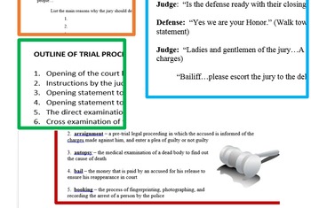Preview of Implementing a Mock Trial - Student Handouts