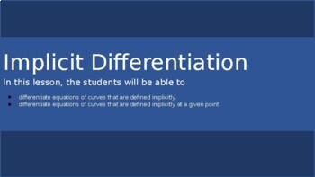 Preview of Implicit Differentiation
