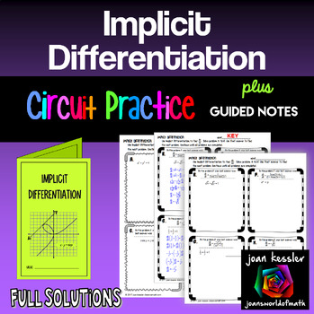 Preview of Implicit Differentiation Circuit Training Plus Guided Notes and Matching