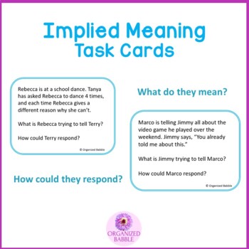 Preview of Implied Meaning Task Cards