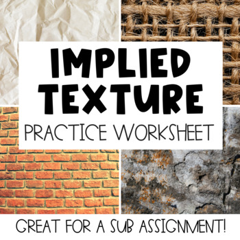 Preview of Implied Texture - Element of Art Practice Drawing Worksheet