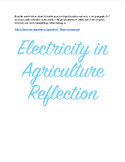Importance of Electricity in Agriculture Reflection - Ag W