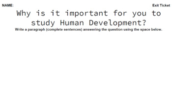Preview of Importance of Human Development Exit Ticket