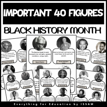 Important 40 Figures In Black History Month. February Activity | TPT