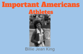 Preview of Important American Athletes Billie Jean King (Women's History Month)
