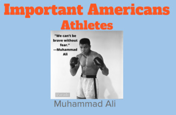 Preview of Important American Athletes Muhammad Ali (Black History Month)