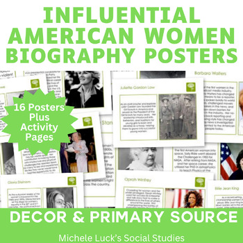 Important American Women Biography Centers Women's History Month Activity