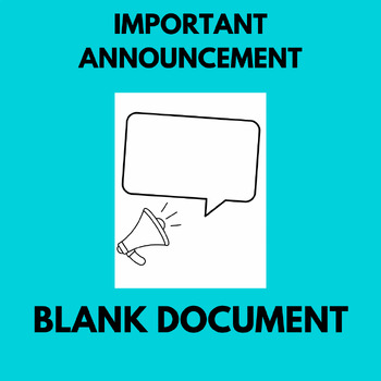 Preview of Important Announcement Megaphone Blank Document