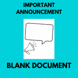 Important Announcement Megaphone Blank Document