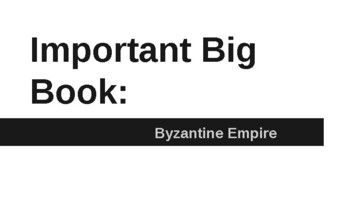 Preview of Important Big Book: Byzantium