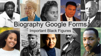 Preview of Important Black Figures Biographies: 1 of 10 Google Forms *Freebie*