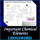 Important Chemical Elements Crossword Puzzle Activity Worksheet