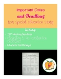 Important Dates and Deadlines Organizer for Special Educat
