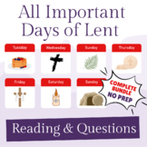 Important Days of Lent BUNDLE - Literacy Reading and Compr