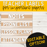Important Document Labels - Teacher Bulletin Board