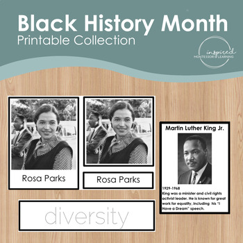 Preview of Important Figures in Black History Month Printable Pack - Montessori/Homeschool