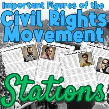 Preview of Important Figures of the Civil Rights Movement Stations Activity Lesson