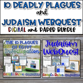Preview of Ten Plagues Investigation and Judaism WebQuest Bundle - Print and Digital