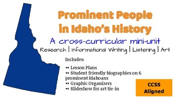 Preview of Important People in Idaho: A Research & Informational Writing Mini-Unit