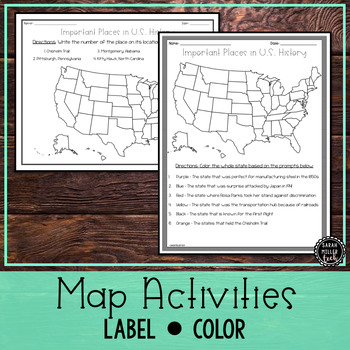 Important Places in U.S. History Presentation & Activity Set (SS5G1 ...