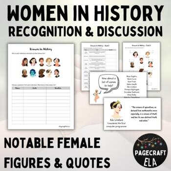 Preview of Important Women in History | Quotes | Tasks and Discussion Prompts | WHM