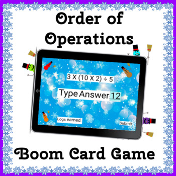 Preview of Impostor Snowman Order of Operations PEMDAS (No Exponents) | Boom Cards