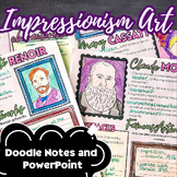 Impressionism Art Visual Doodle Notes and PowerPoint, Art 