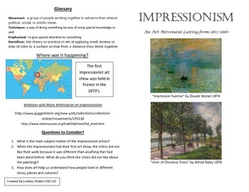 Preview of Impressionism Book