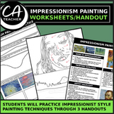 Impressionism Painting Worksheets, Handout-Visual Arts Hig