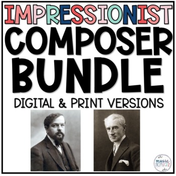 Preview of Impressionist Composer Research Project Bundle Debussy Ravel Musical Eras