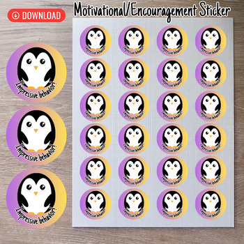 Preview of Impressive Behaviour-Printable Motivational Sticker for Students Montessori