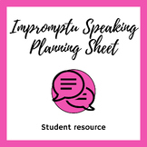 Impromptu Speaking Planning Sheet