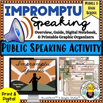 Preview of How to give an IMPROMPTU Speech Public Speaking Activity |Print & Digital
