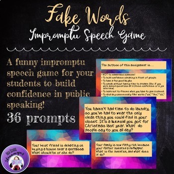 Preview of Public Speaking -- Impromptu Speeches: Fake Words
