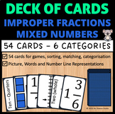 Improper Fraction Mixed Number Card Match, Sort & Games