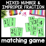 Improper Fraction & Mixed Number Matching Game: Math Center, Montessori Game